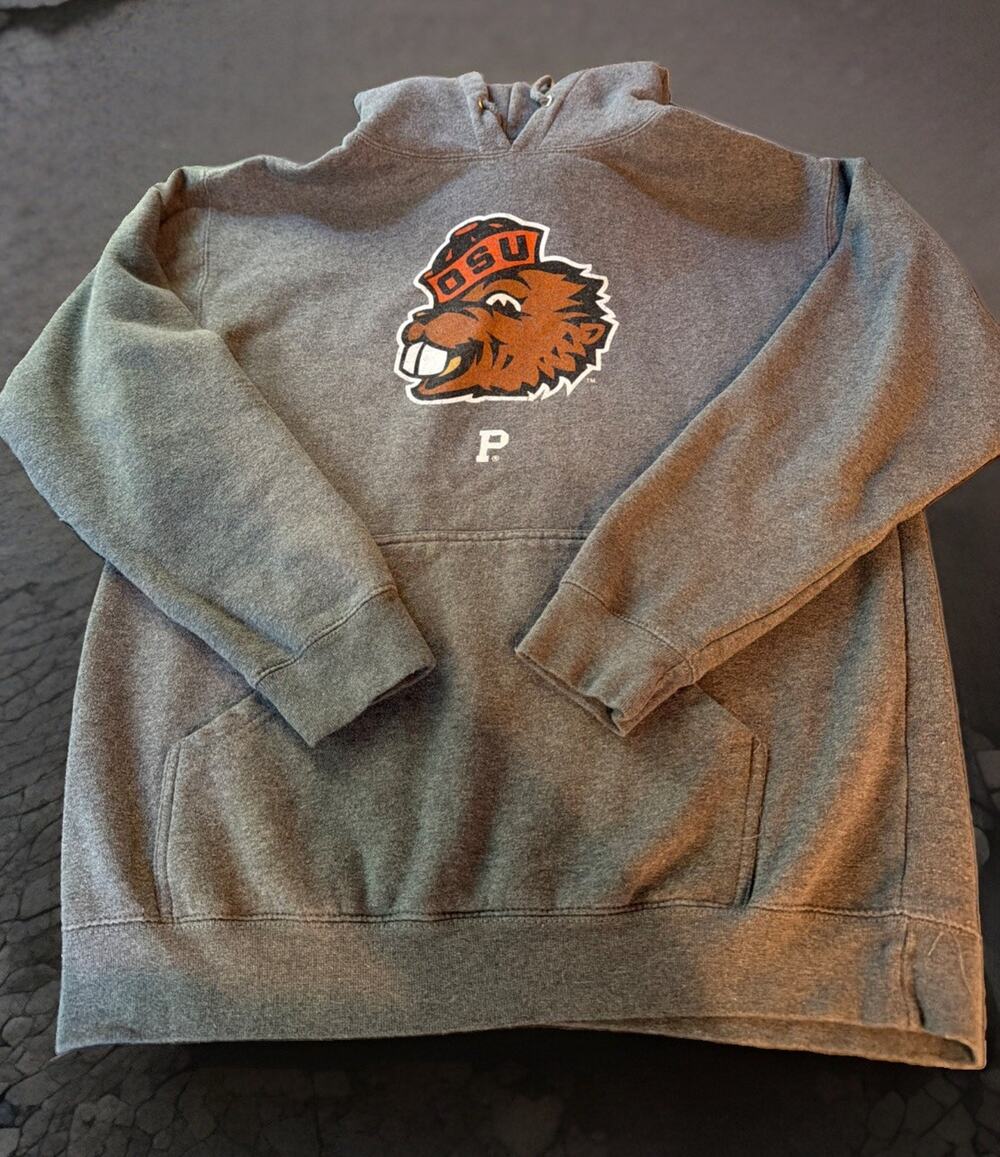 Oregon State Beavers Benny Gray Hoodie Sweatshirt OSU Portland Gear Size L